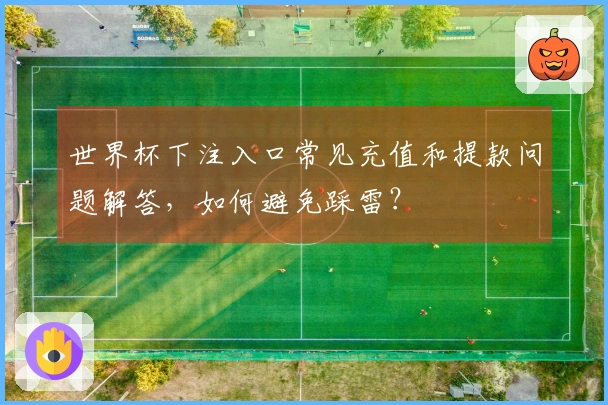 世界杯下注入口常见充值和提款问题解答，如何避免踩雷？
