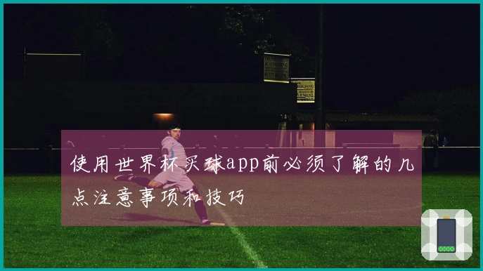 使用世界杯买球app前必须了解的几点注意事项和技巧